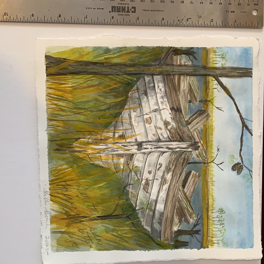 Watercolor by me 9”x9” North Carolina coast boat - Picture 5 of 5